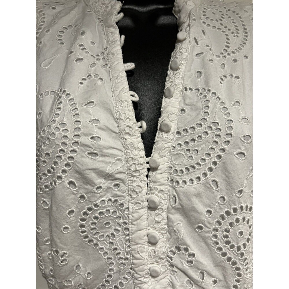 Club Monaco Eyelet Balloon Sleeve Mini Dress  White Size 10 - Picture 10 of 10